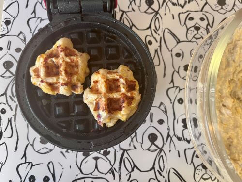 Bacon Cheddar Waffles for Dogs