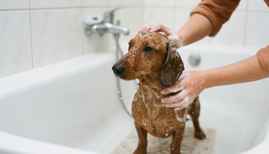 bathing your doxie